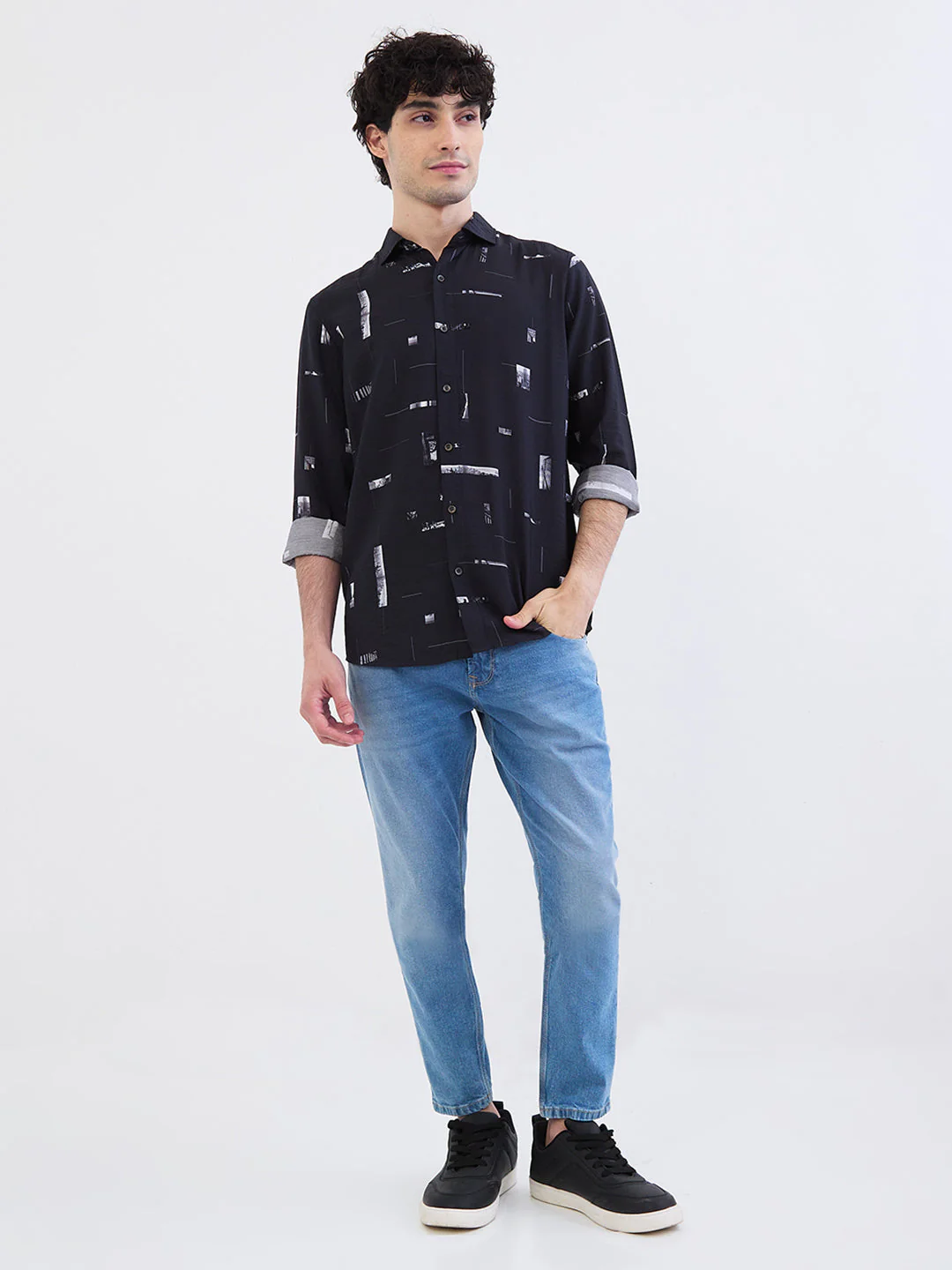 Men Shirt Black Slim Fit - Image 5