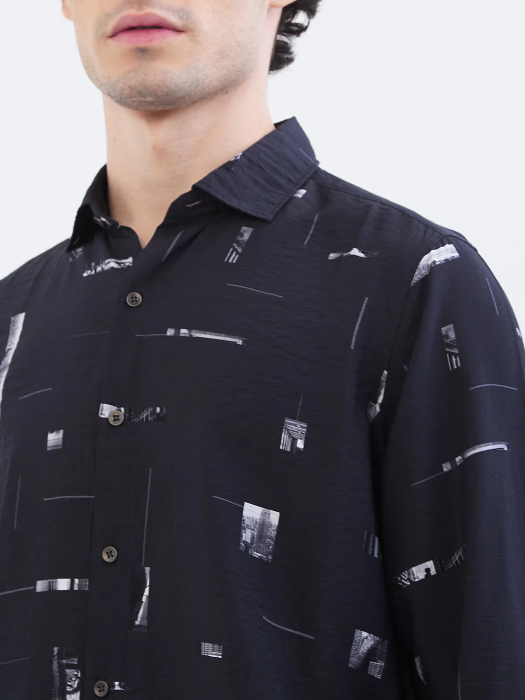 Men Shirt Black Slim Fit - Image 6