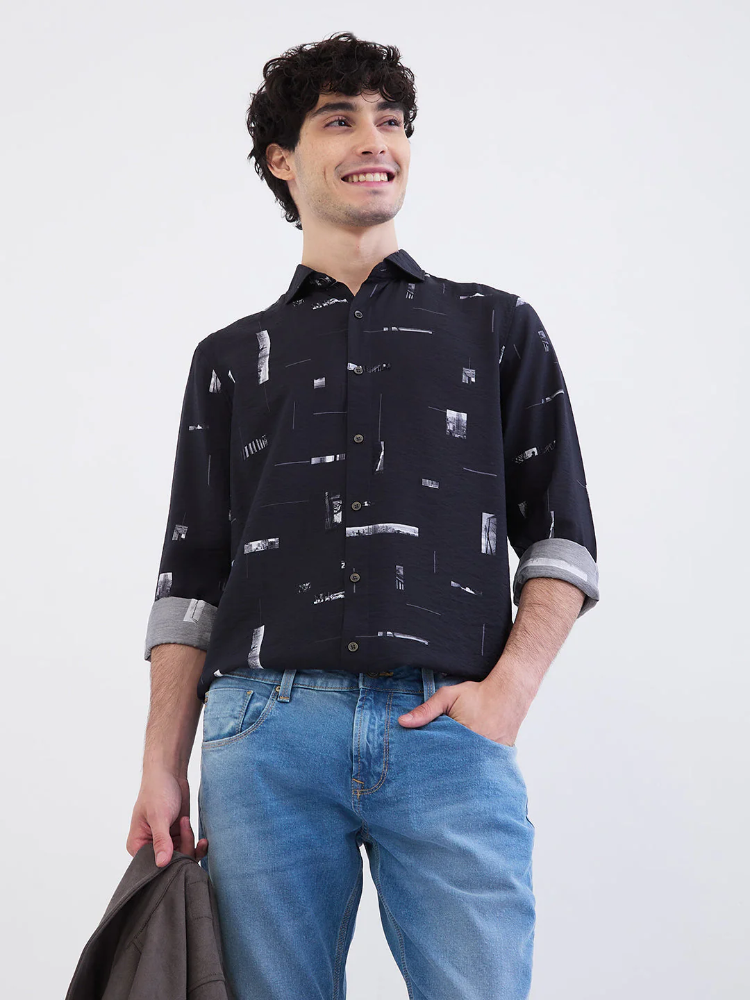Men Shirt Black Slim Fit - Image 7