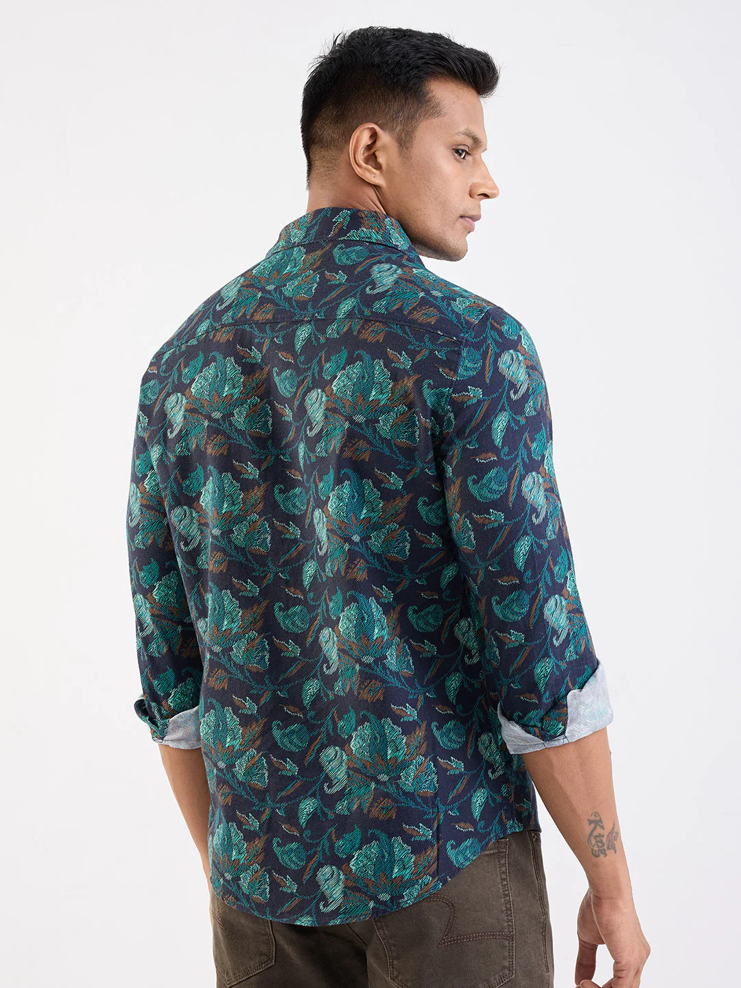 Men Shirt Blue Slim Fit - Image 4