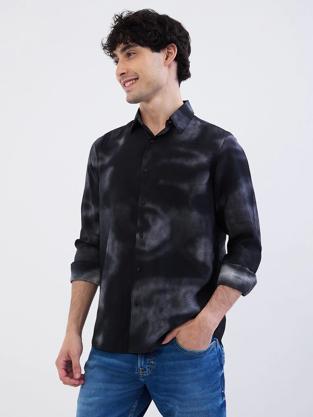 Men Shirt Black Slim Fit - Image 3
