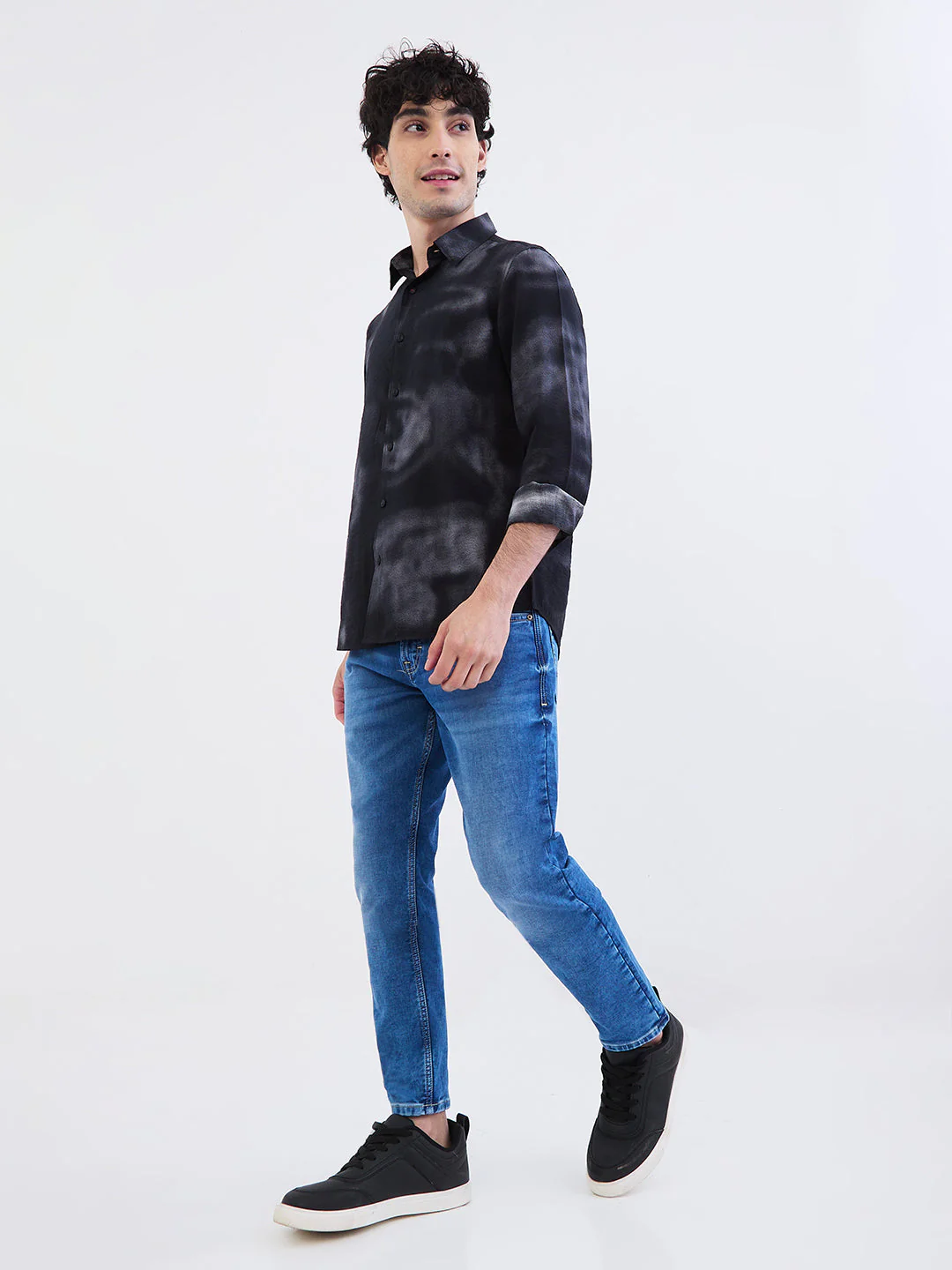 Men Shirt Black Slim Fit - Image 5