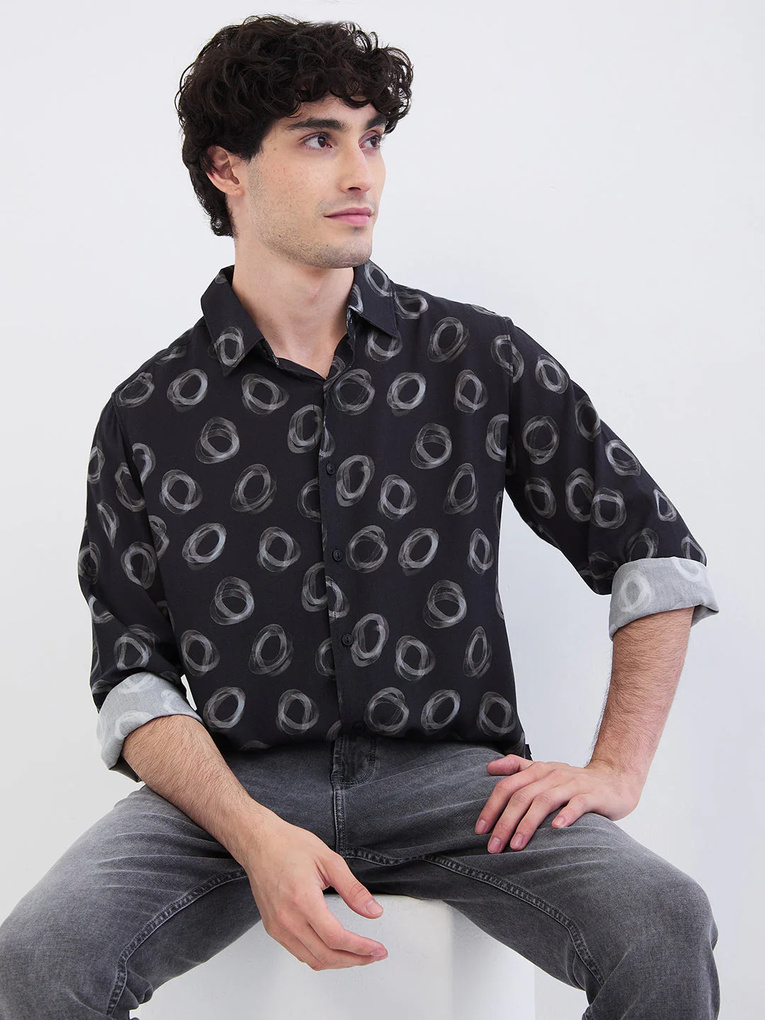 Men Shirt Black Slim Fit - Image 7