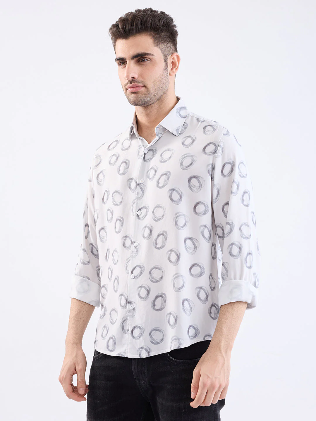 Men Shirt White Slim Fit - Image 3