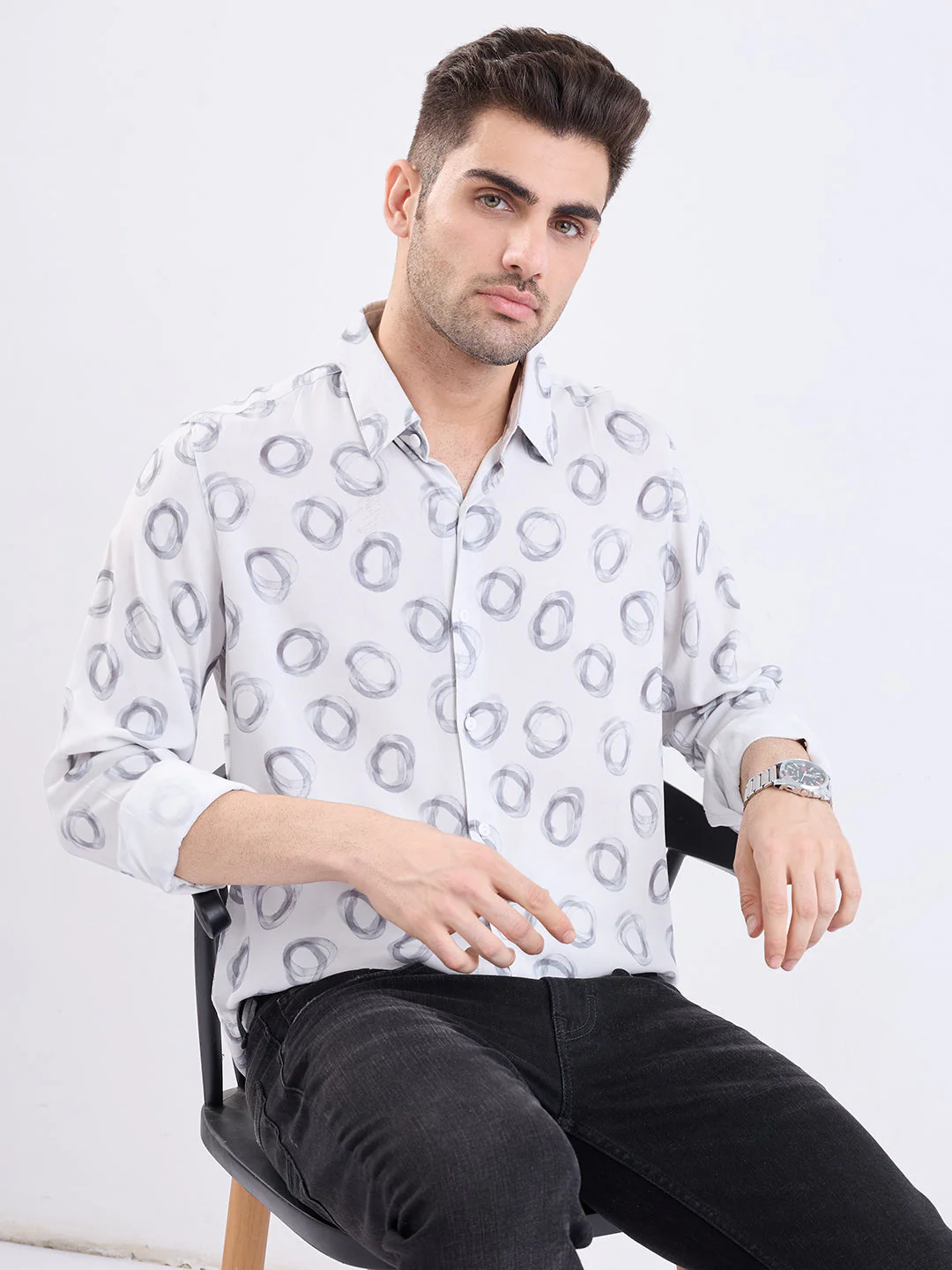 Men Shirt White Slim Fit - Image 7