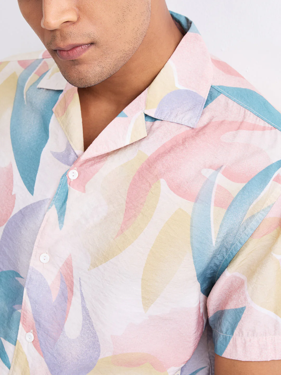 Men Shirt Beige Relaxed Fit - Image 6