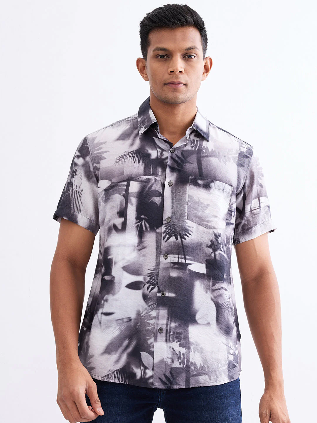 Men Shirt Black Slim Fit - Image 2