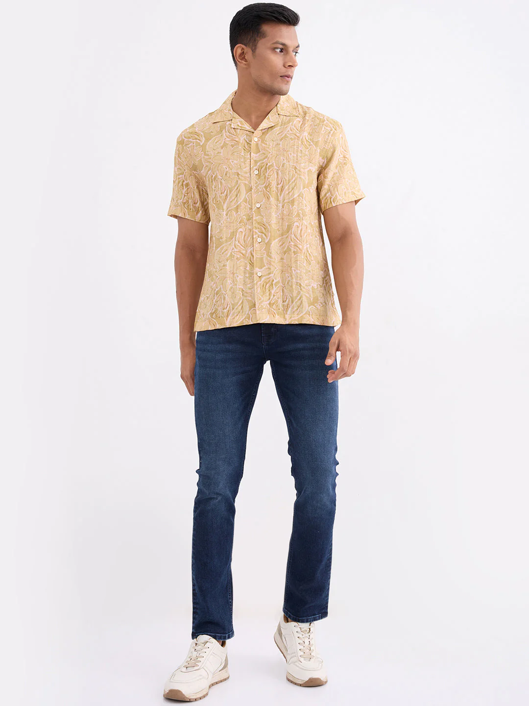 Men Shirt Yellow Relaxed Fit - Image 5
