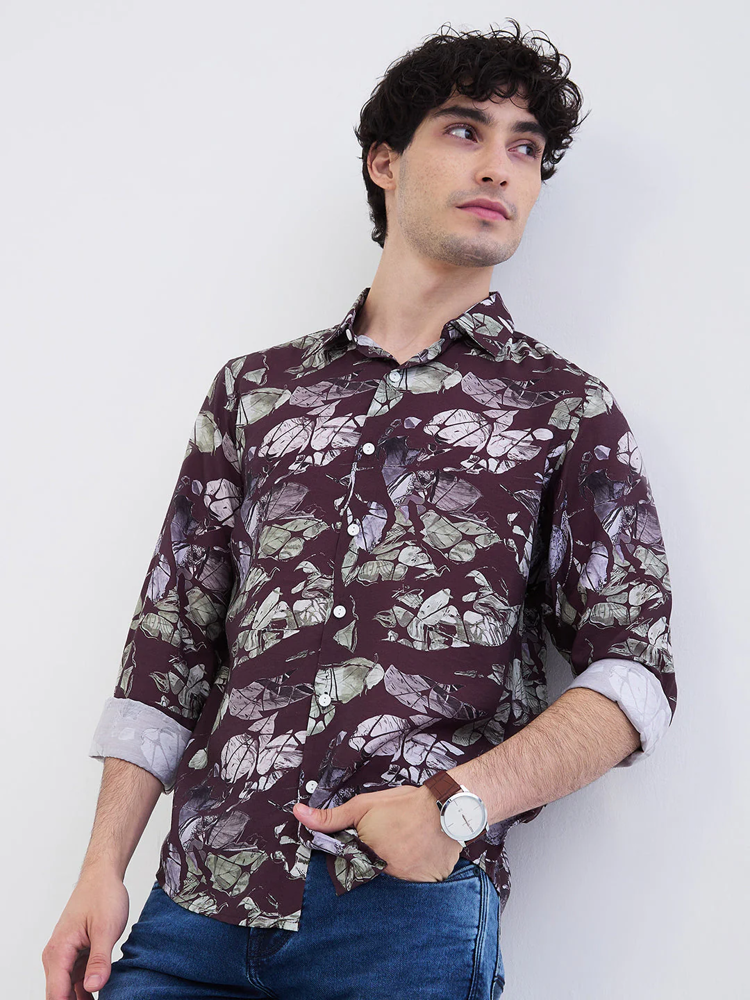Men Shirt Red Slim Fit - Image 6