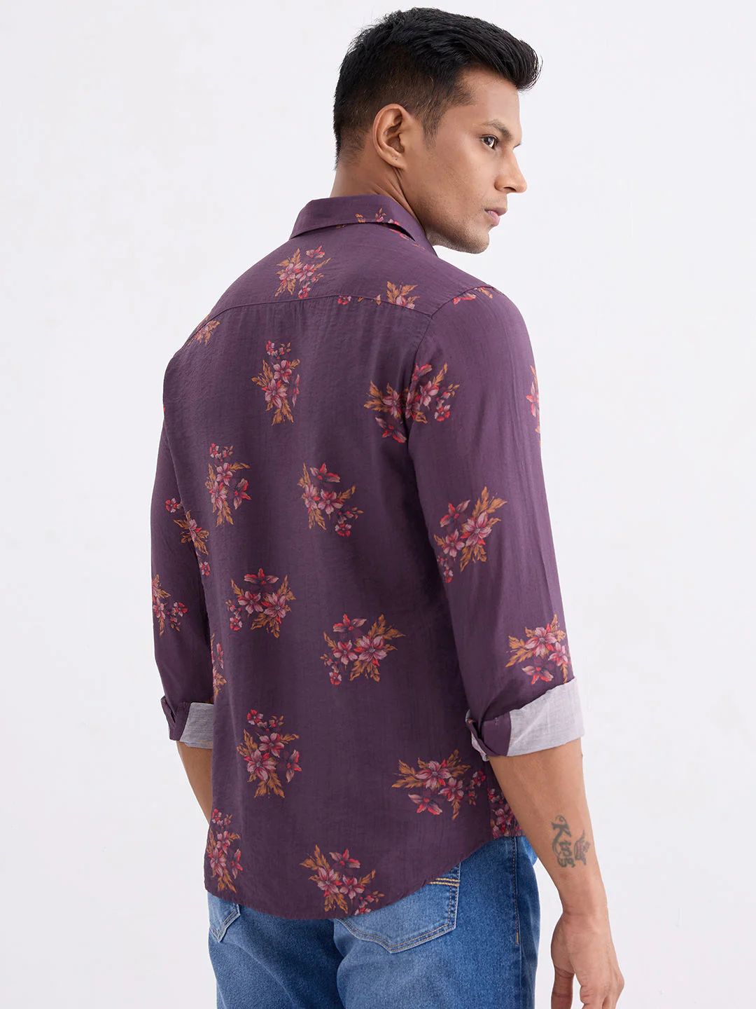 Men Shirt Red Slim Fit - Image 4