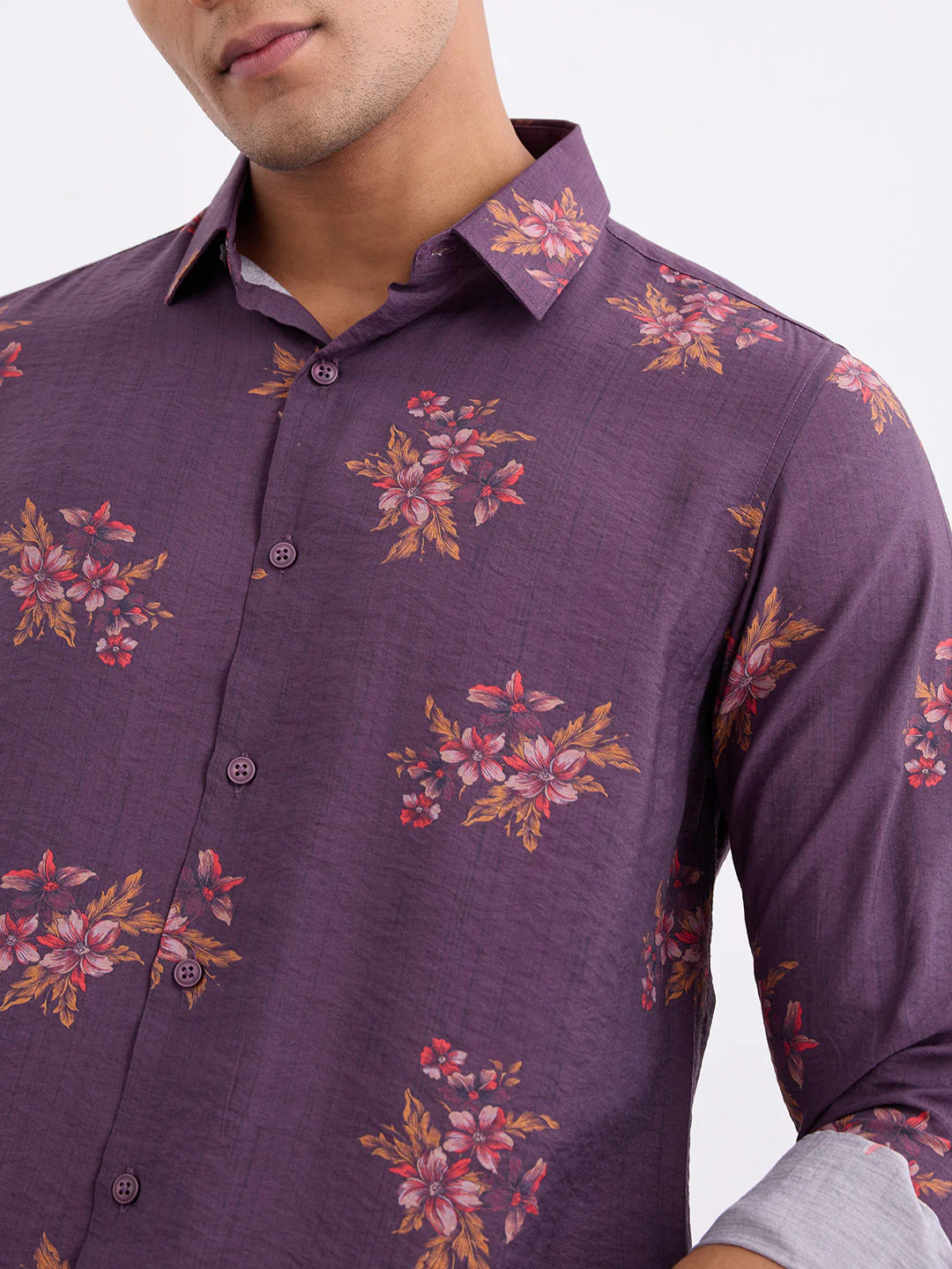 Men Shirt Red Slim Fit - Image 6