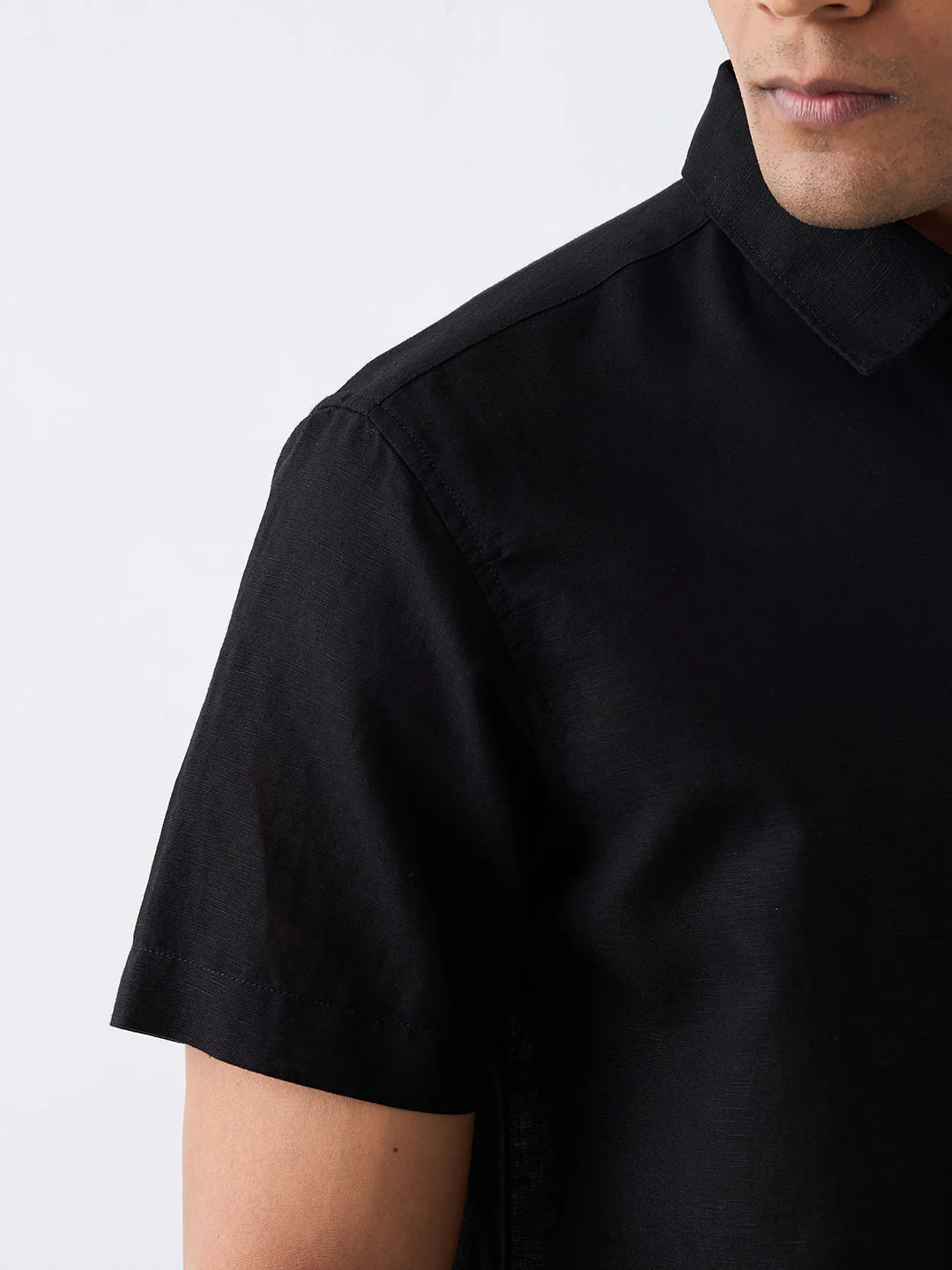 Men Black Slim Fit Casual Shirt - Image 6