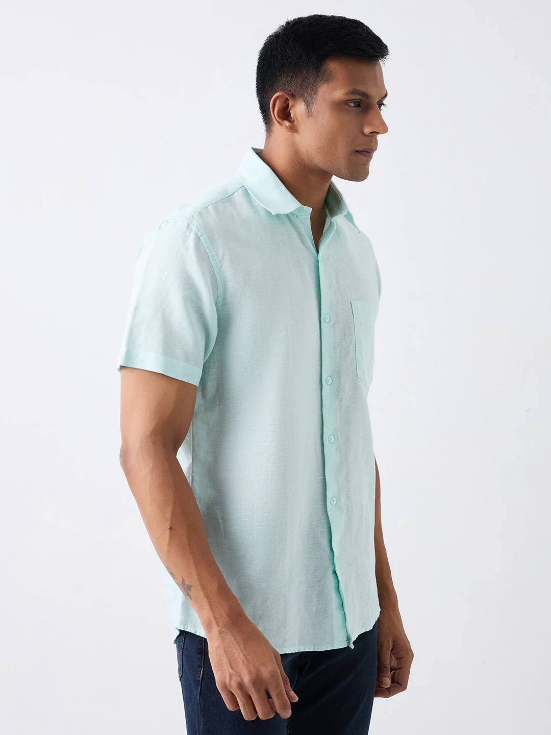 Men Green Slim Fit Casual Shirt - Image 2