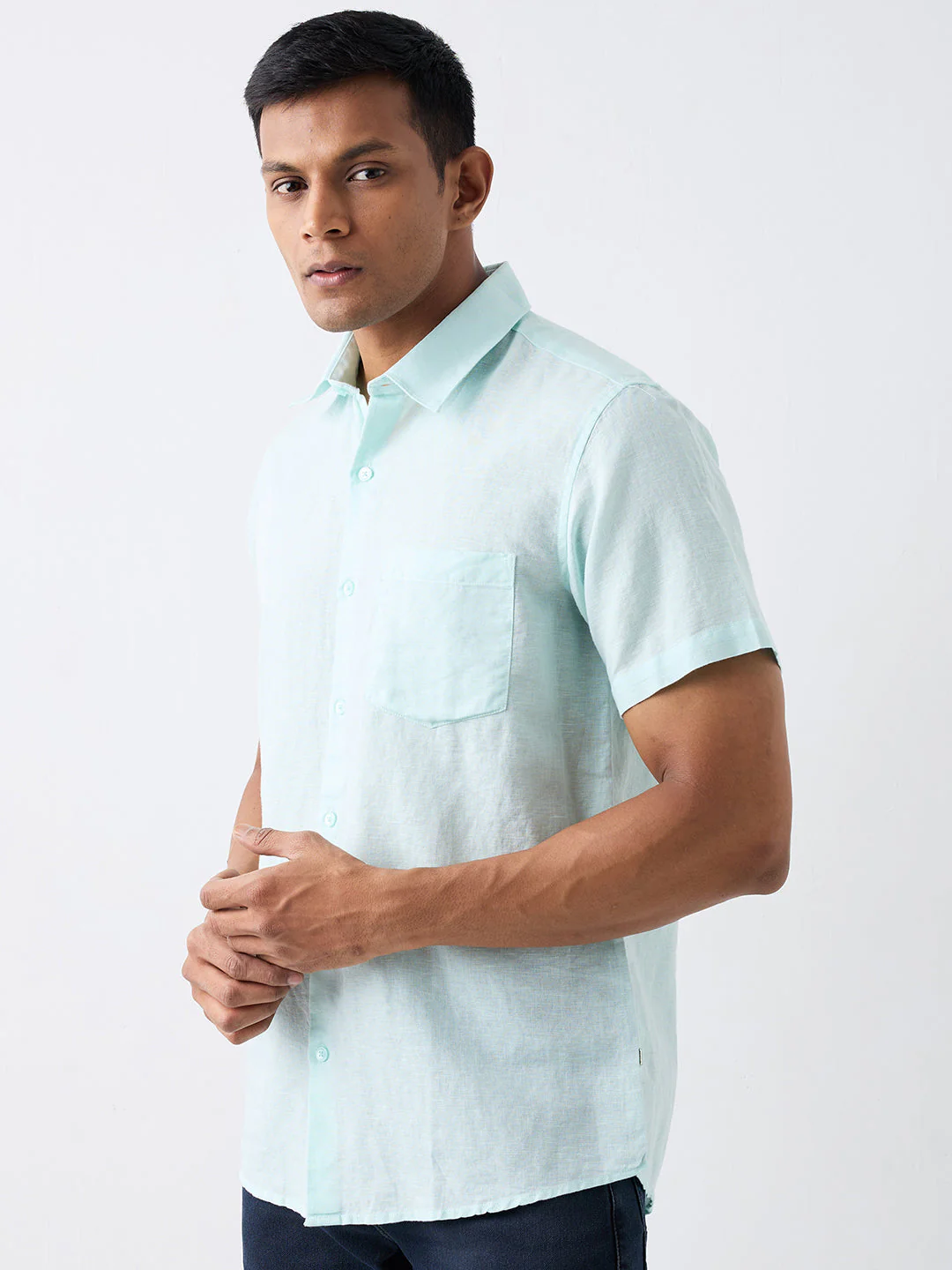 Men Green Slim Fit Casual Shirt - Image 3