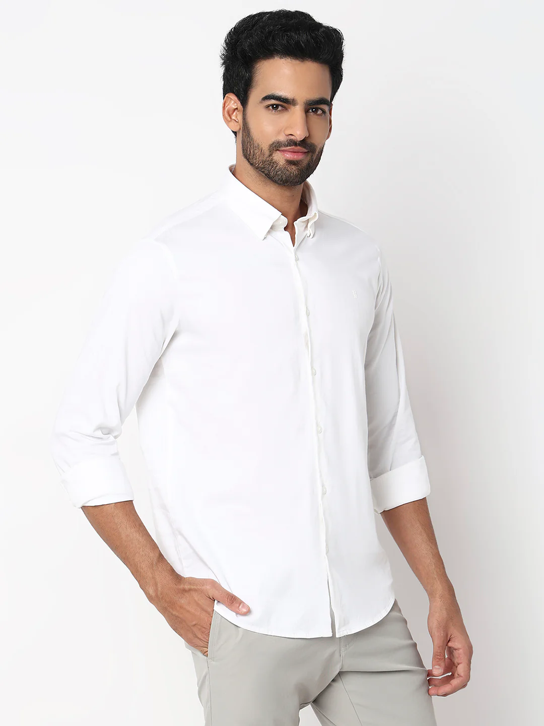 Men Shirt White Slim Fit - Image 4