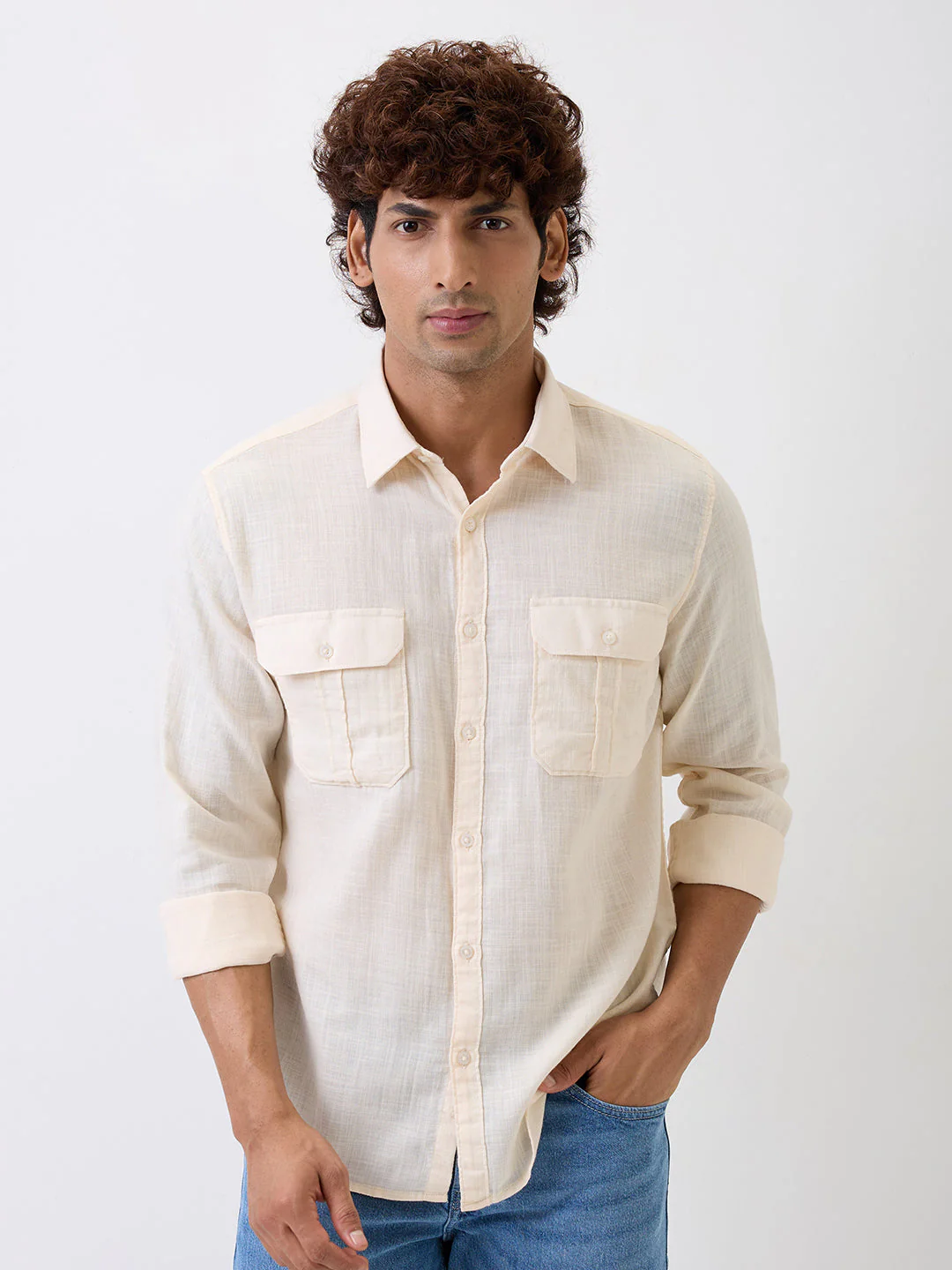 Men Shirt White Slim Fit - Image 2