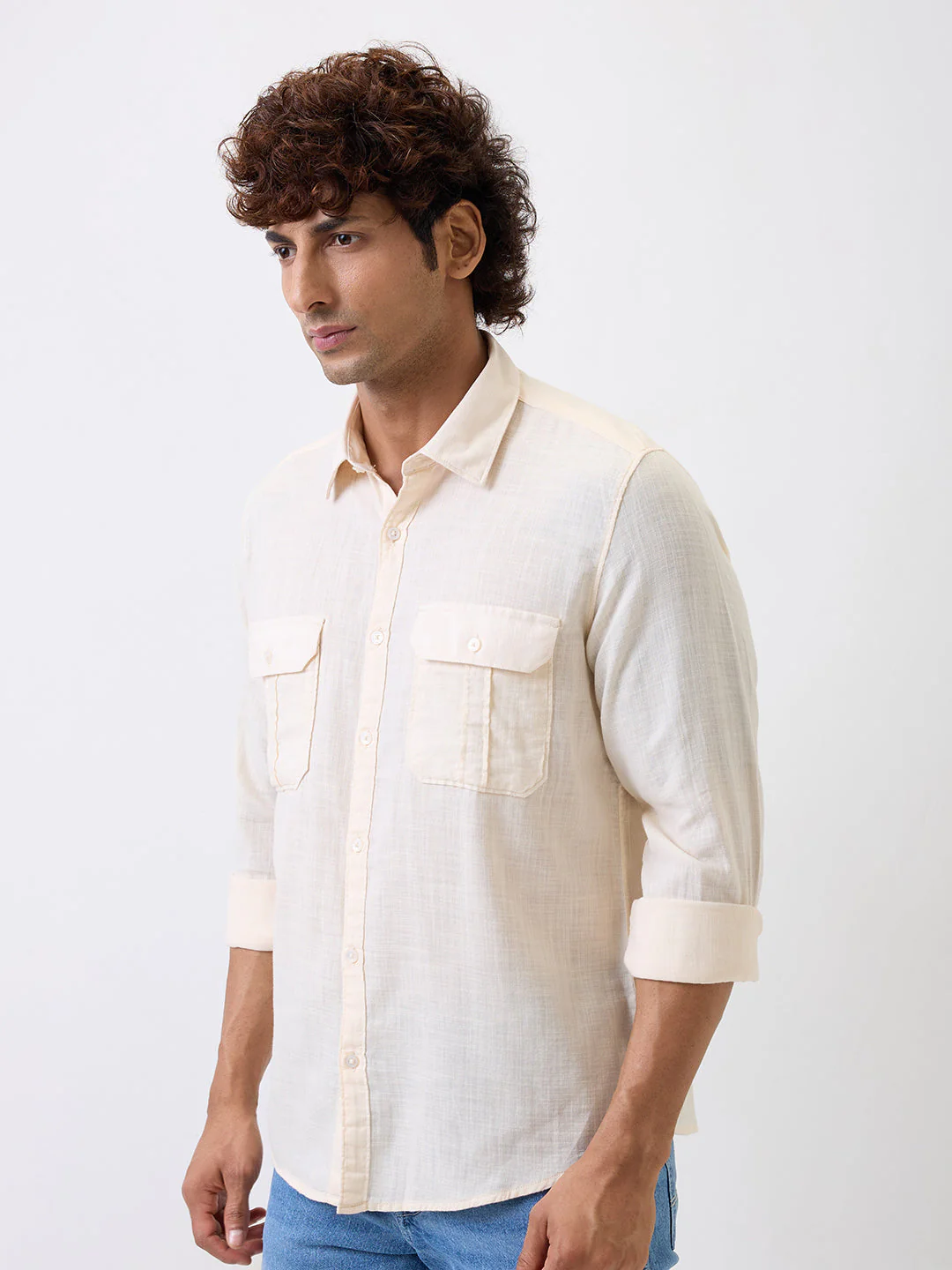 Men Shirt White Slim Fit - Image 3
