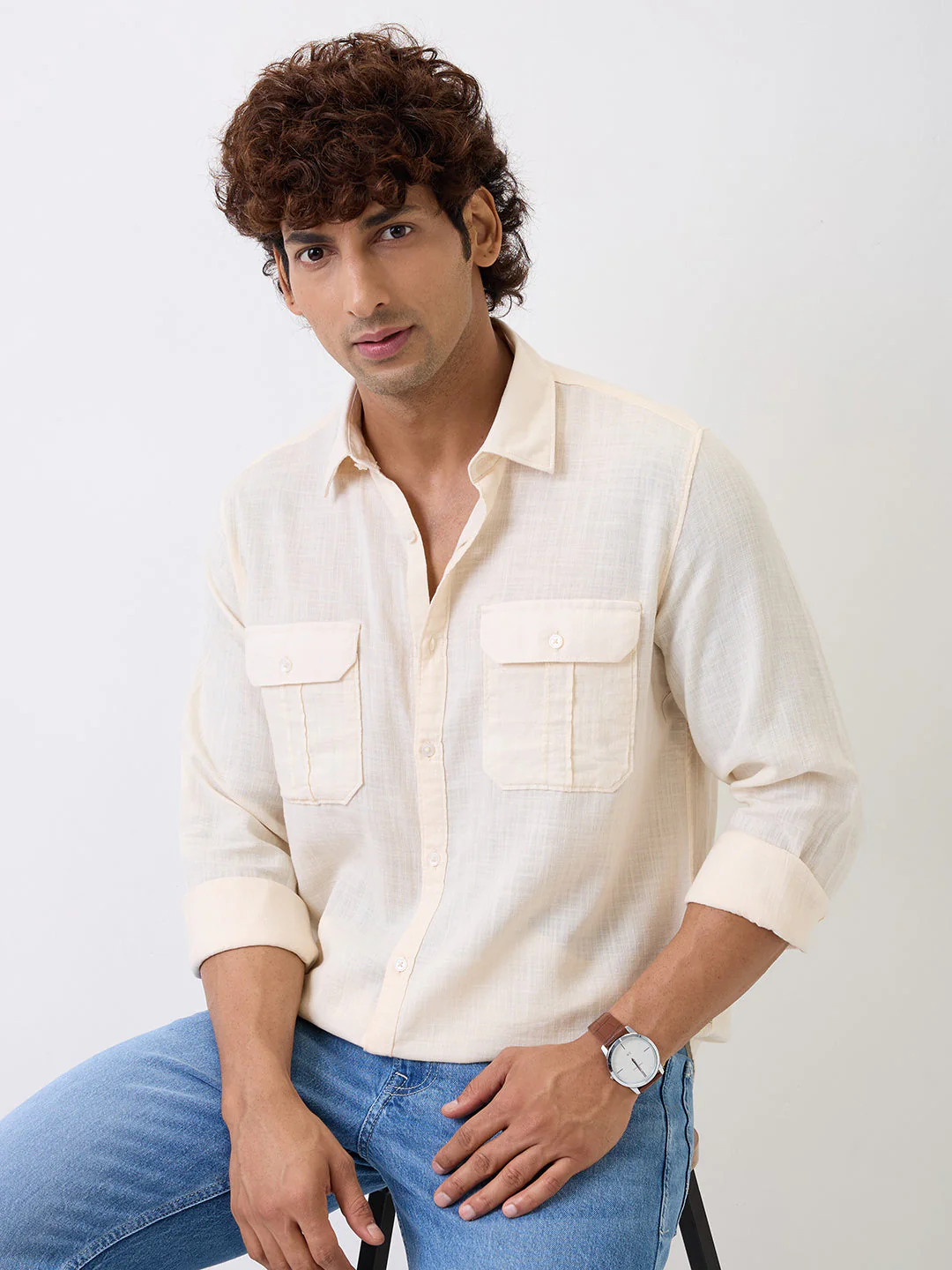 Men Shirt White Slim Fit - Image 7