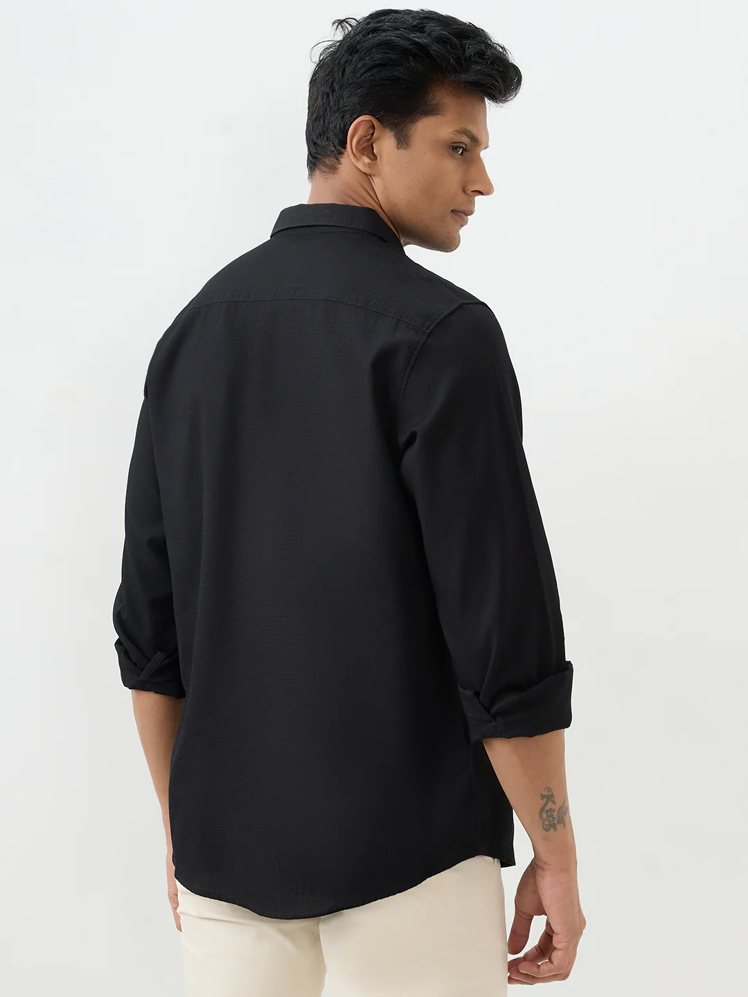 Men Shirt Black Slim Fit - Image 4