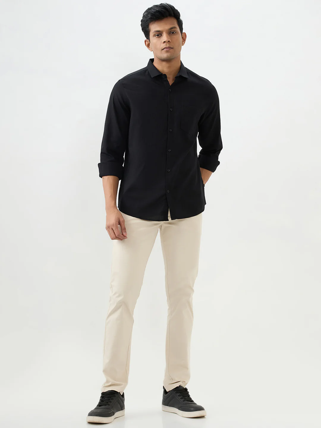 Men Shirt Black Slim Fit - Image 5
