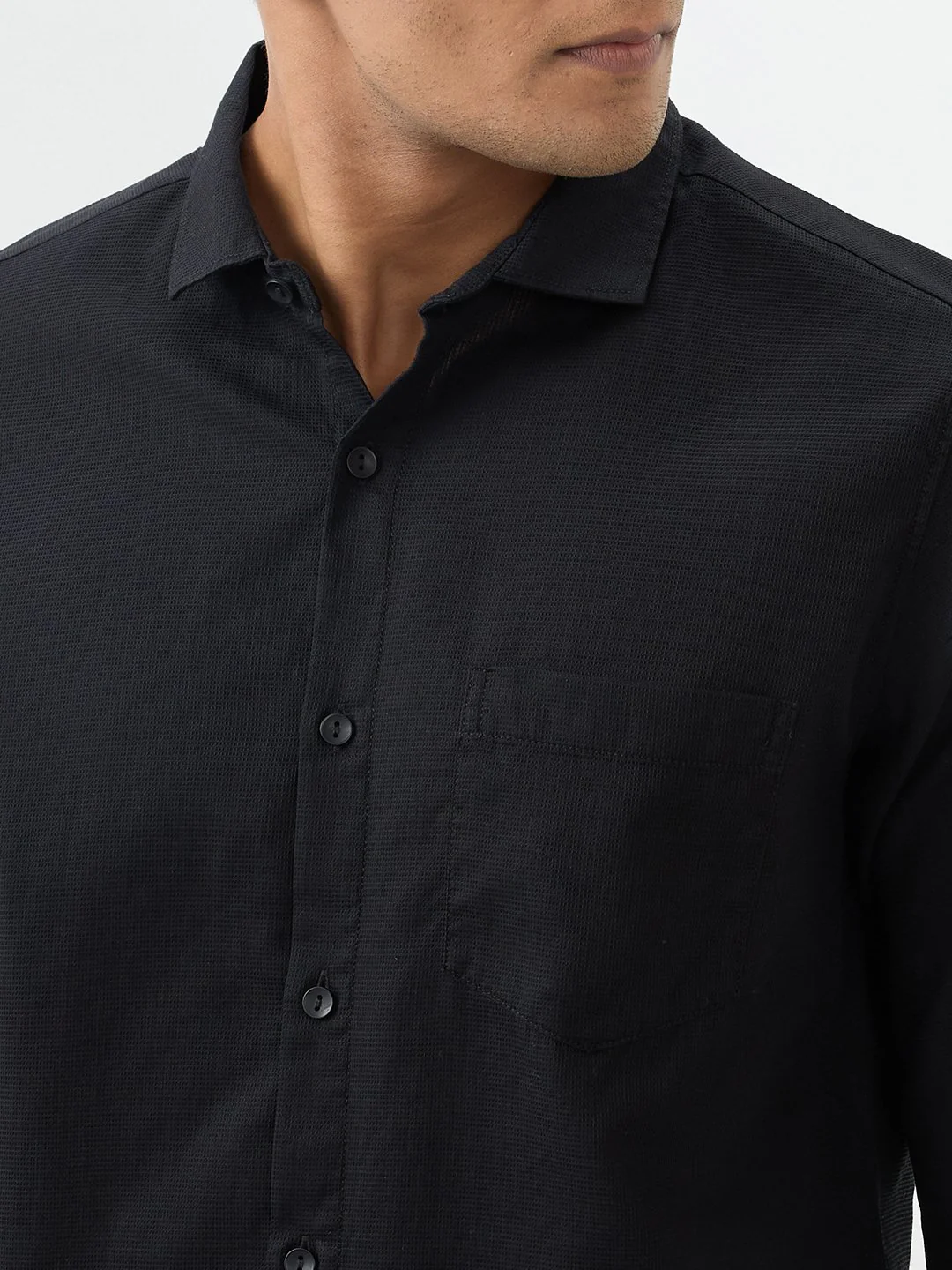Men Shirt Black Slim Fit - Image 6