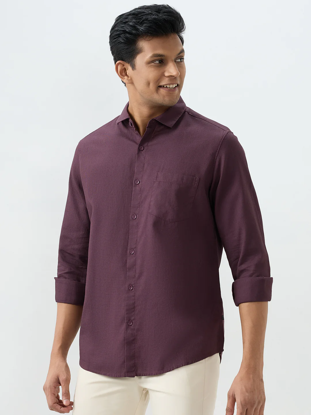 Men Shirt Cherry Lacquer Slim Fit - Image 3