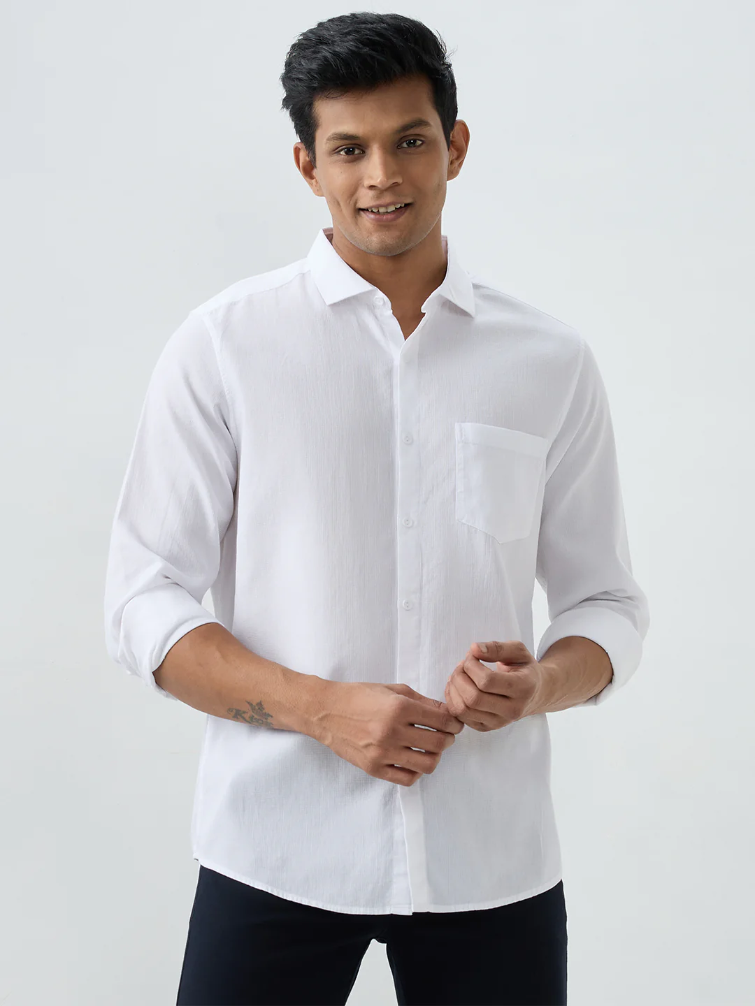 Men Shirt White Slim Fit - Image 2