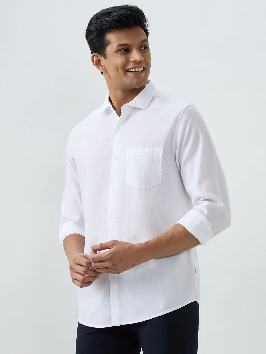 Men Shirt White Slim Fit - Image 3