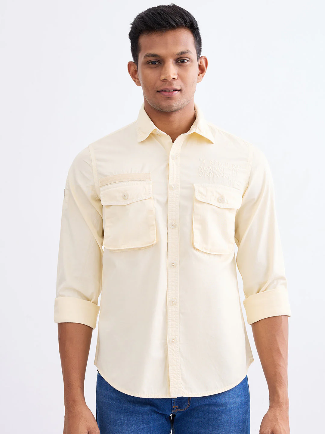 Men Shirt White Slim Fit - Image 2