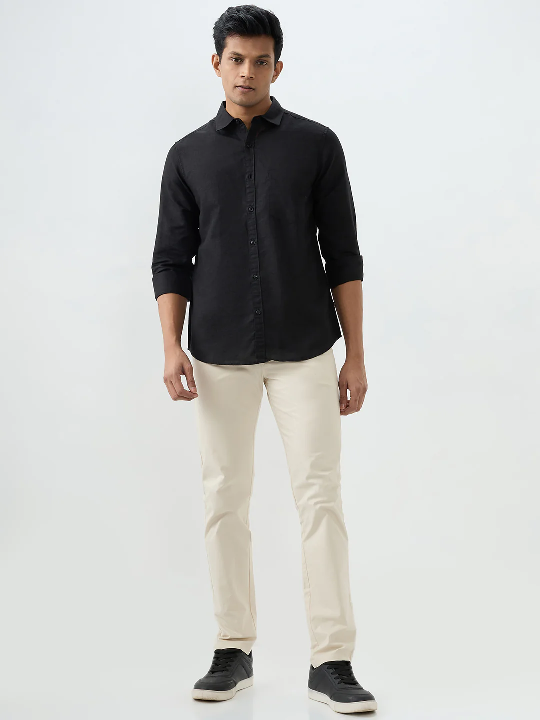 Men Shirt Green Slim Fit - Image 5