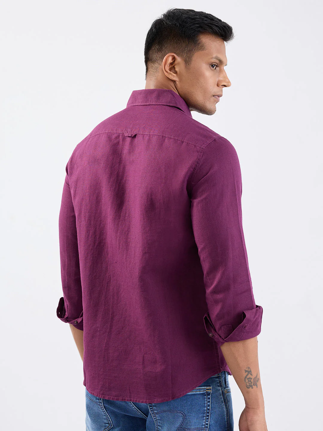 Men Shirt Red Slim Fit - Image 4