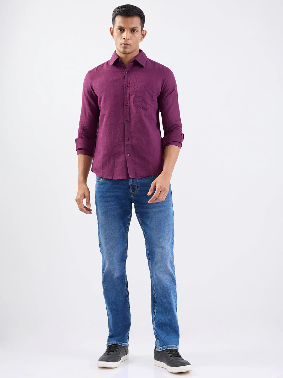 Men Shirt Red Slim Fit - Image 5