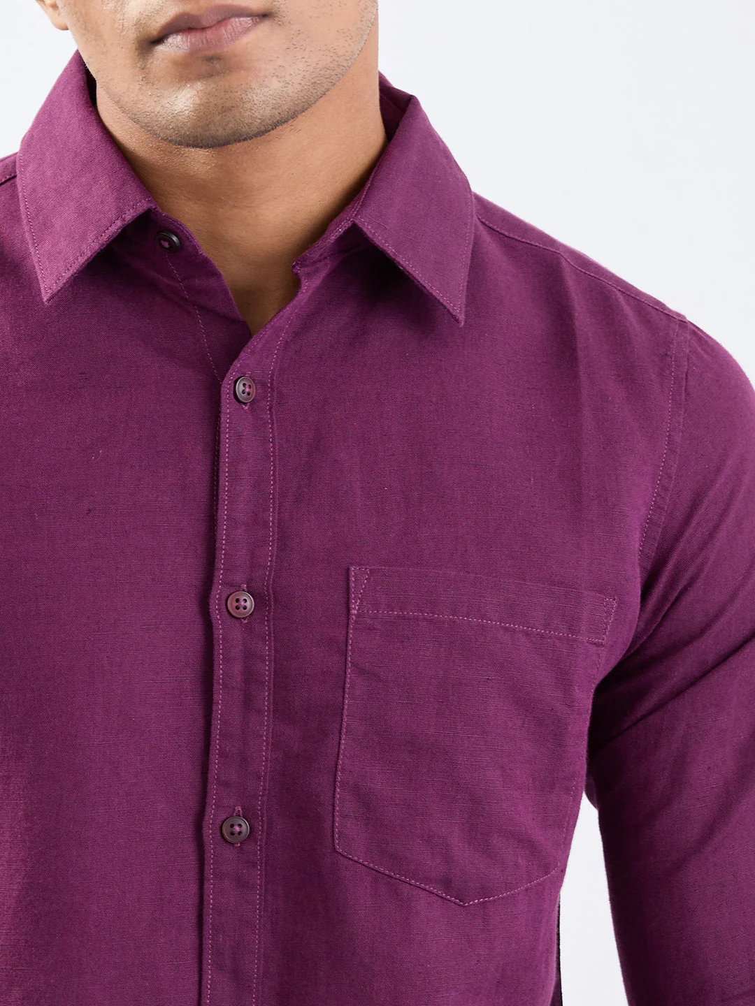Men Shirt Red Slim Fit - Image 6