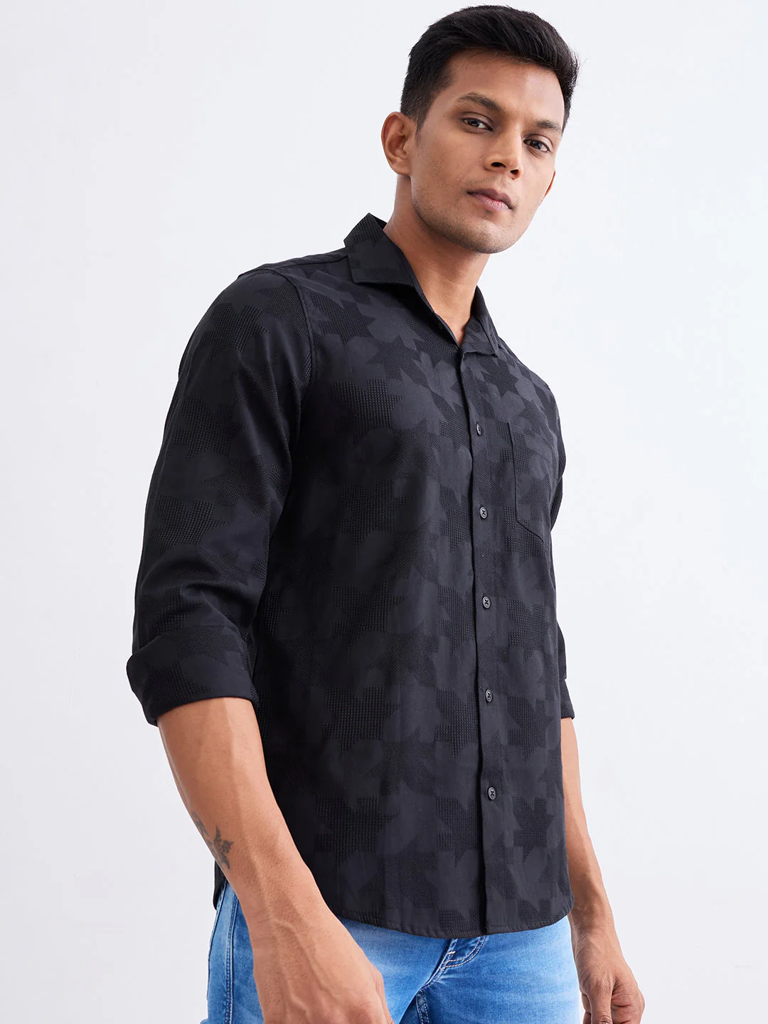 Men Shirt Black Slim Fit