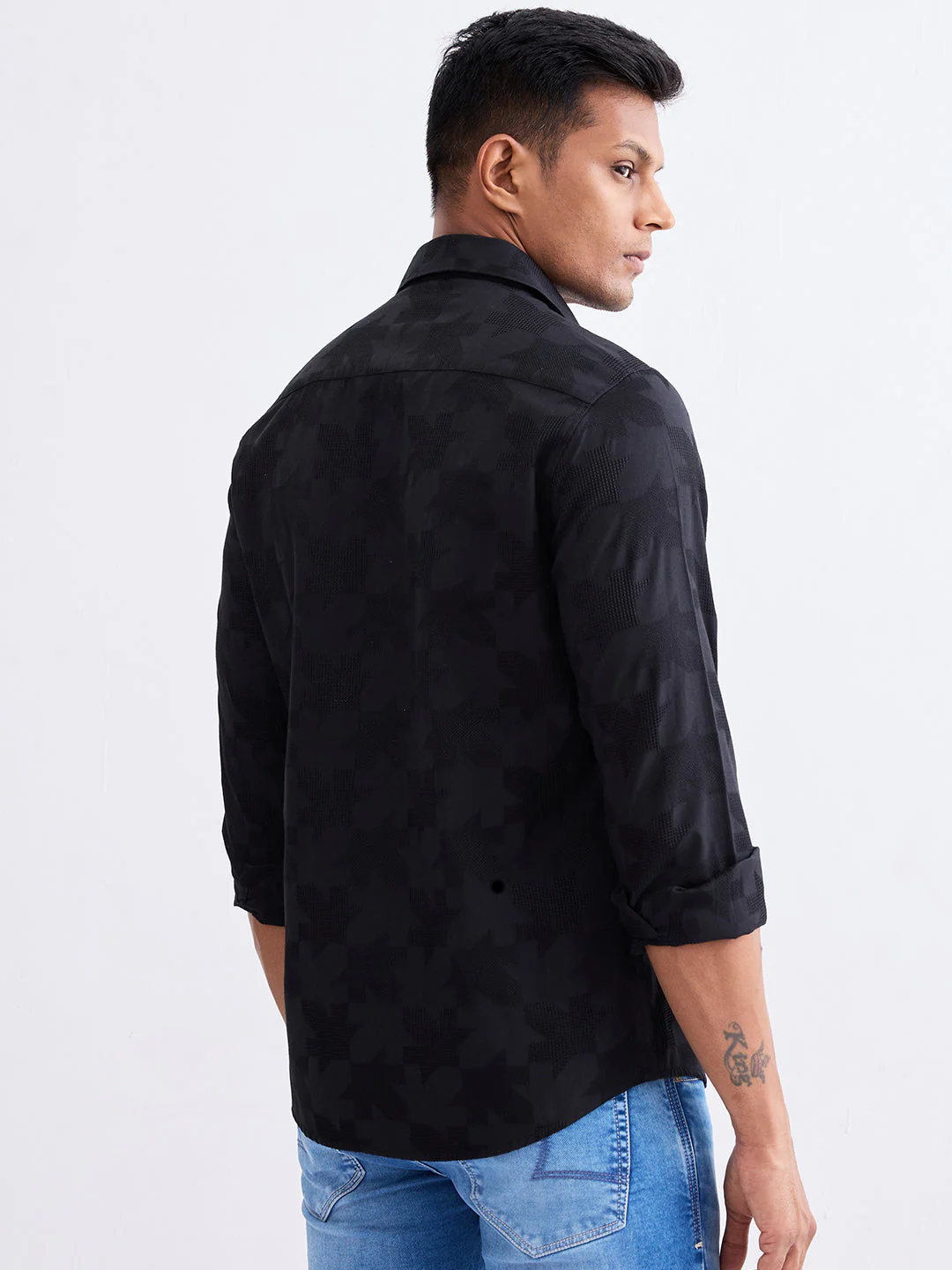 Men Shirt Black Slim Fit - Image 4