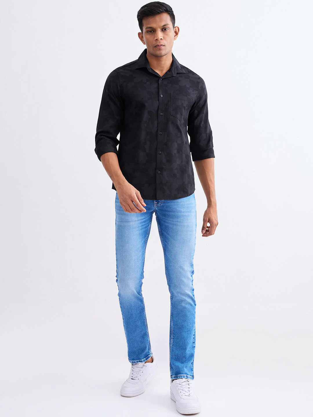 Men Shirt Black Slim Fit - Image 5
