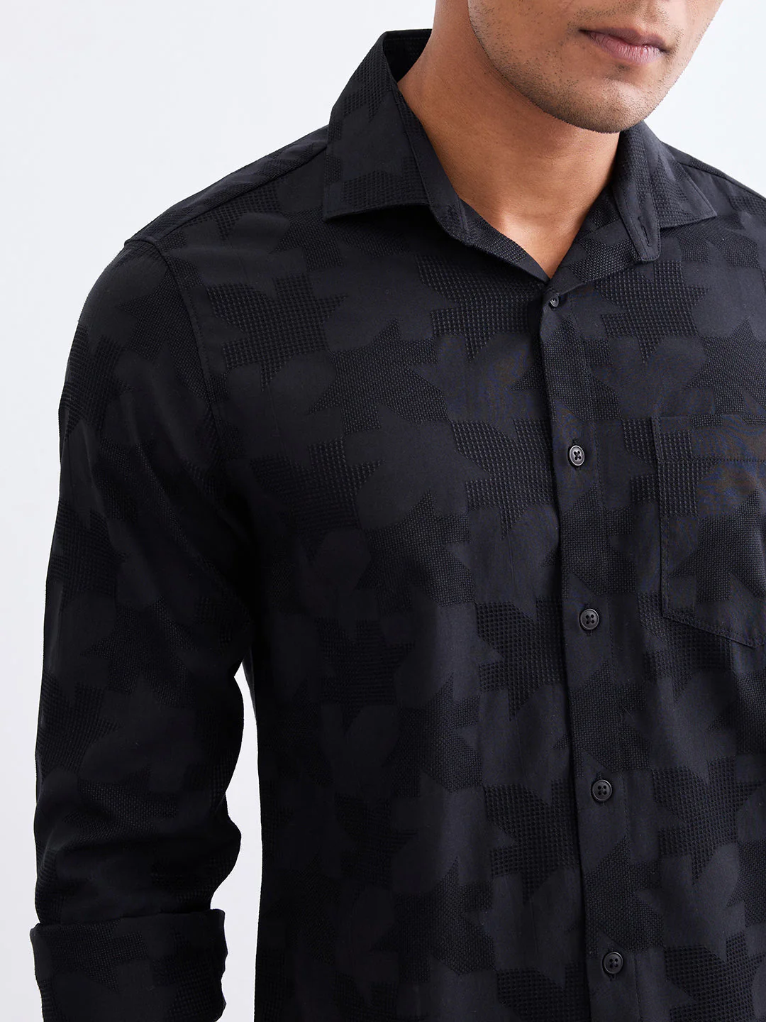 Men Shirt Black Slim Fit - Image 6