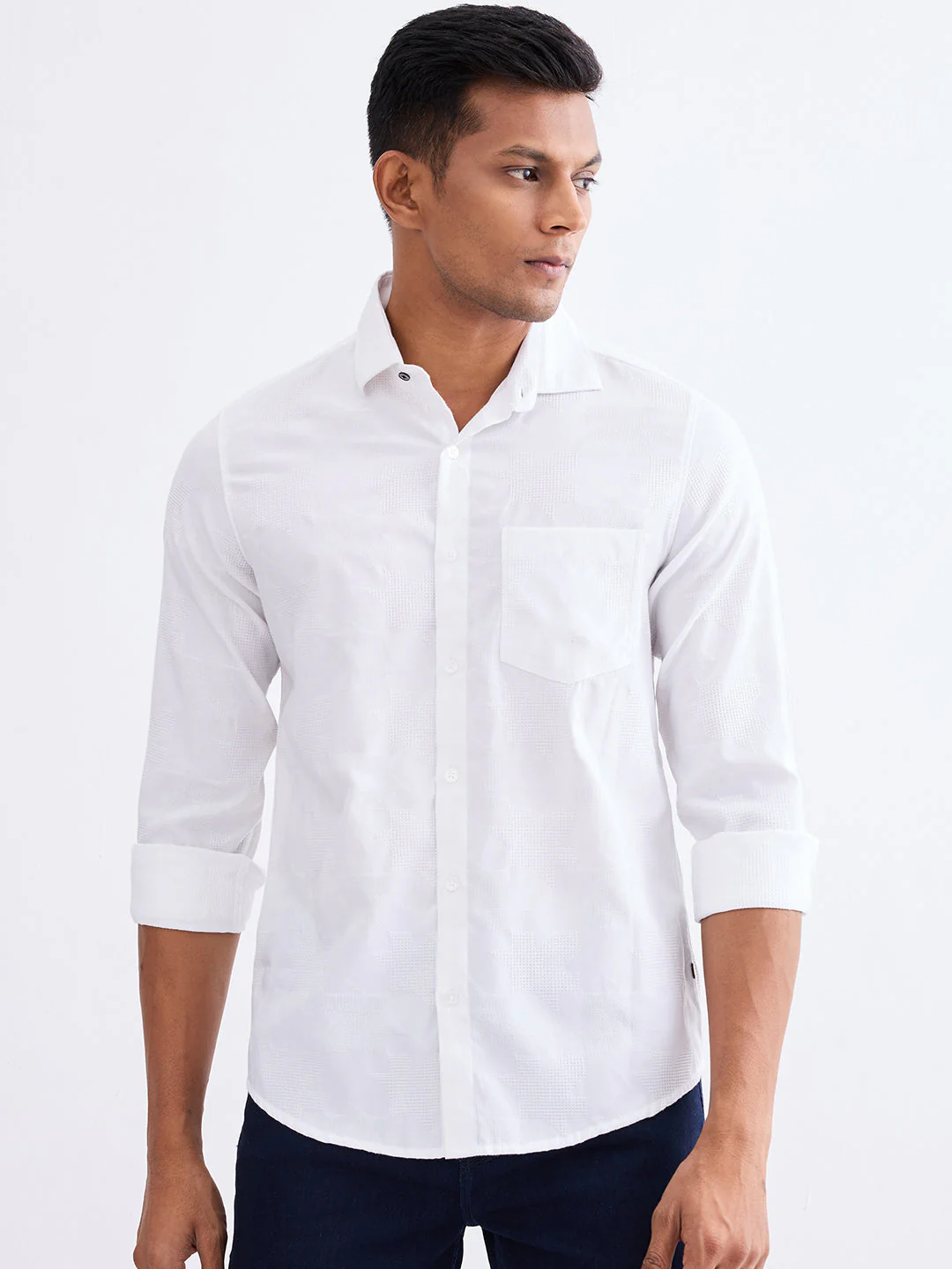 Men Shirt White Slim Fit - Image 2