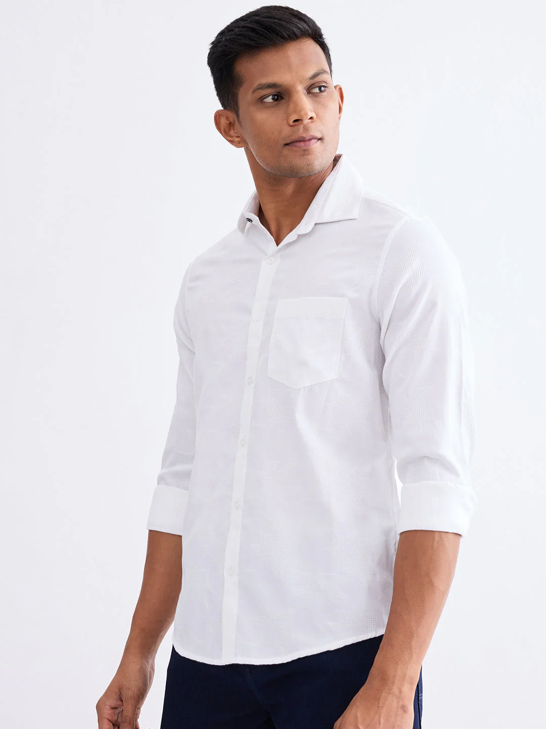 Men Shirt White Slim Fit - Image 3