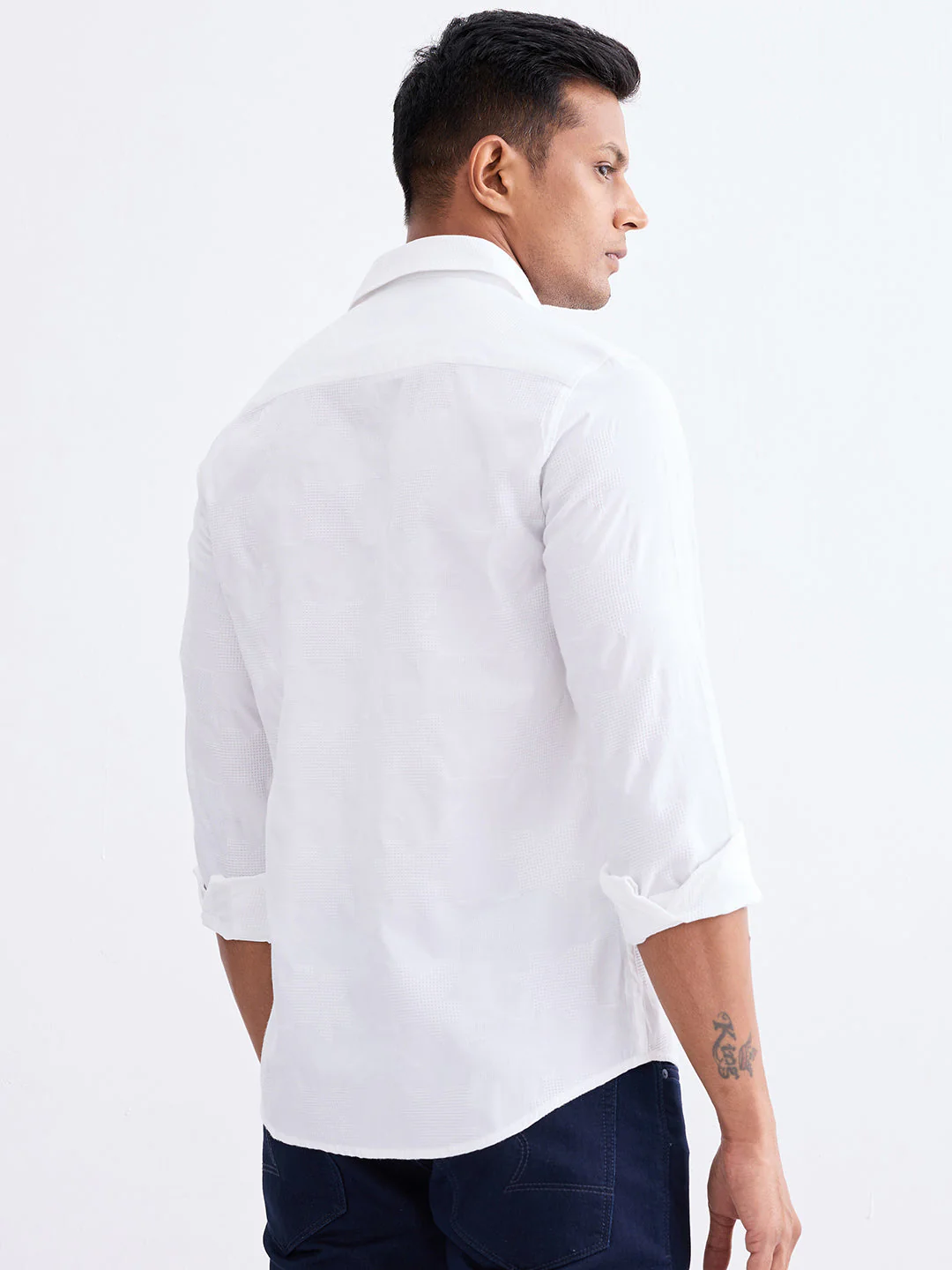 Men Shirt White Slim Fit - Image 4
