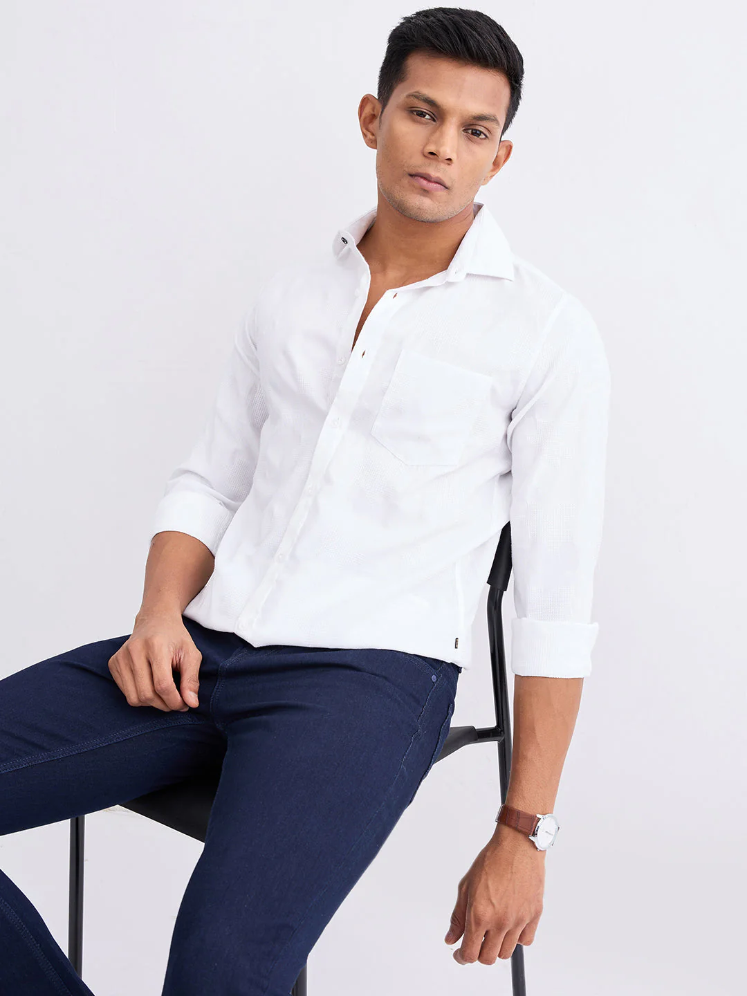 Men Shirt White Slim Fit - Image 7
