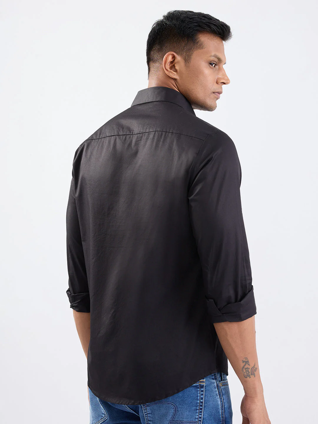 Men Shirt Black Slim Fit - Image 4