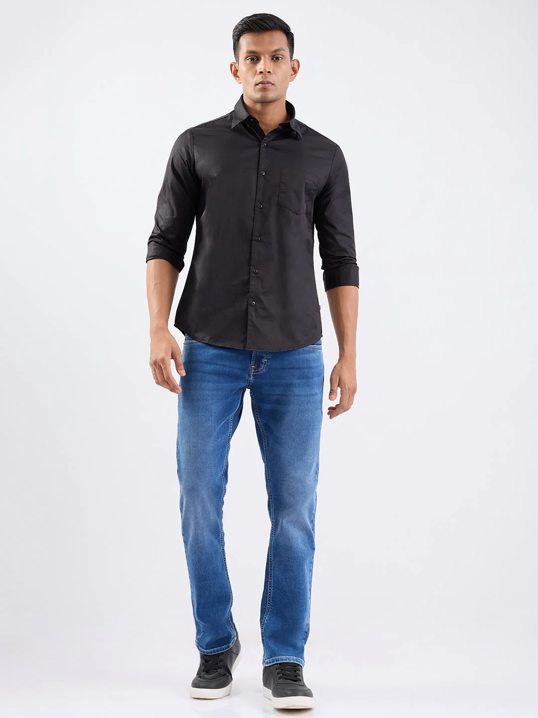 Men Shirt Black Slim Fit - Image 5