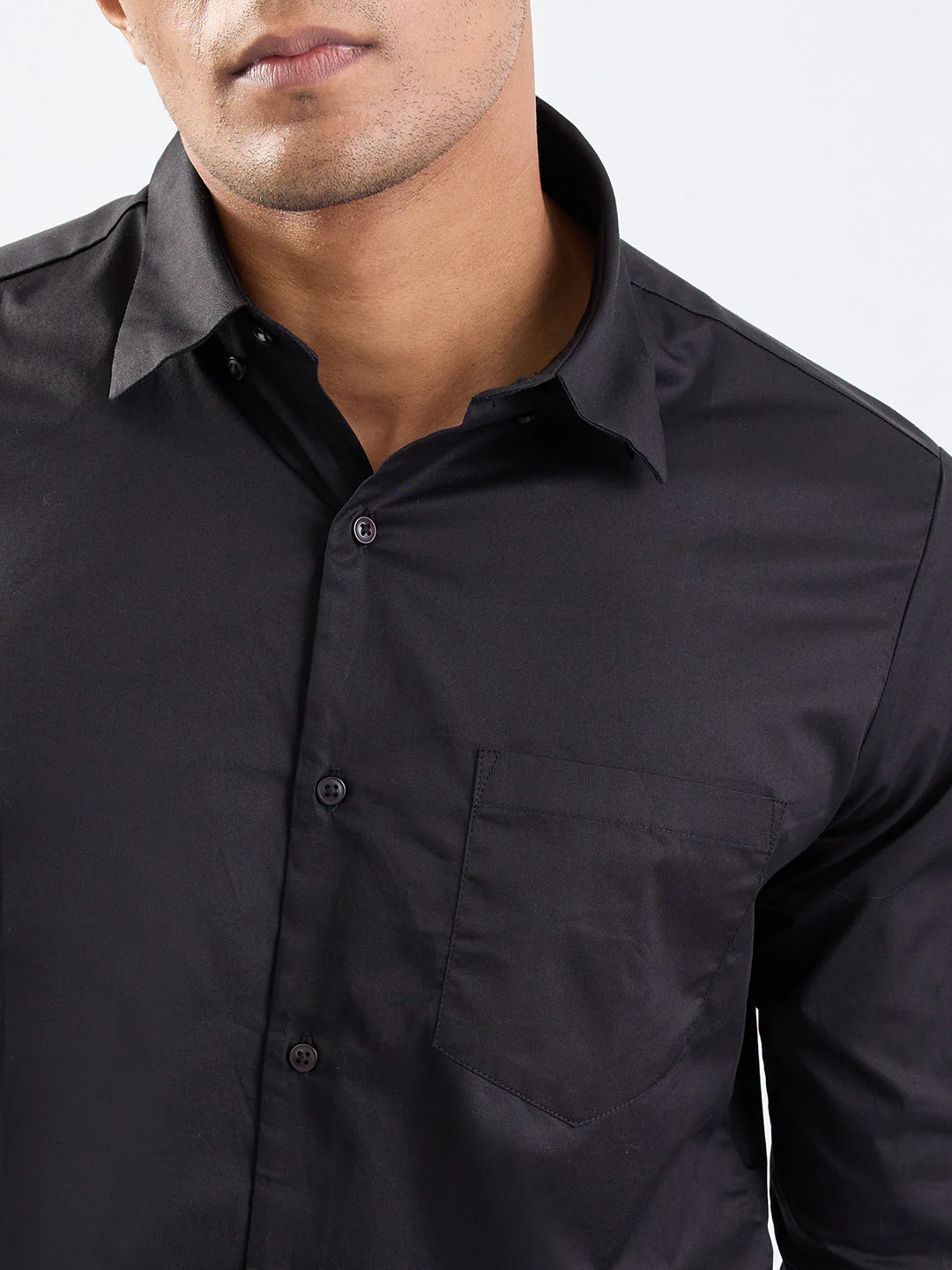 Men Shirt Black Slim Fit - Image 6