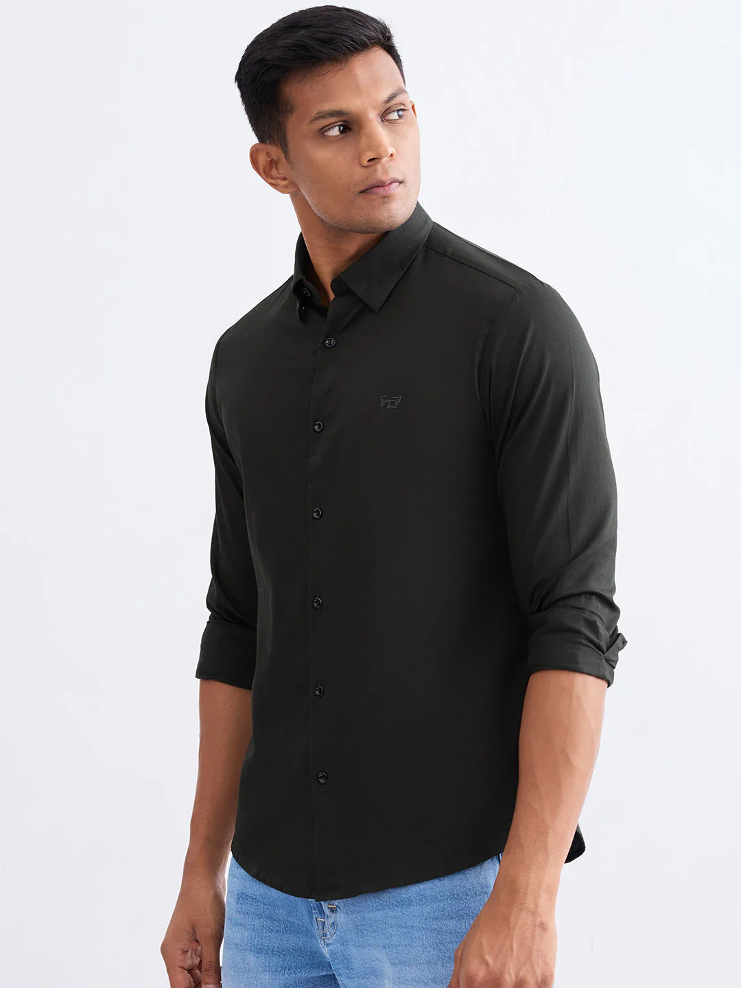 Men Shirt Green Slim Fit