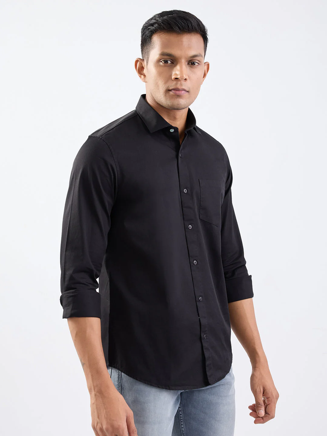 Men Shirt Black Slim Fit