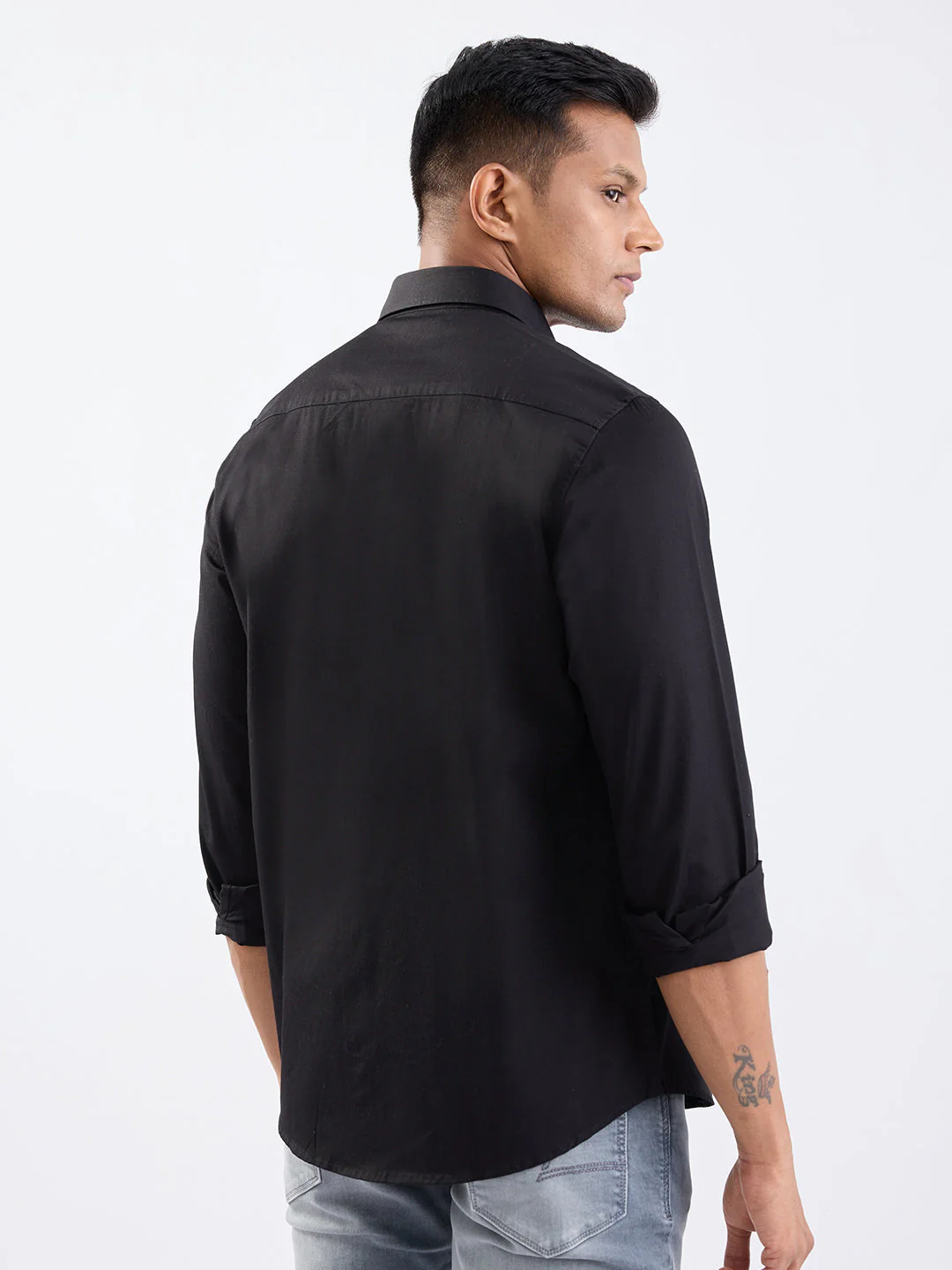 Men Shirt Black Slim Fit - Image 4