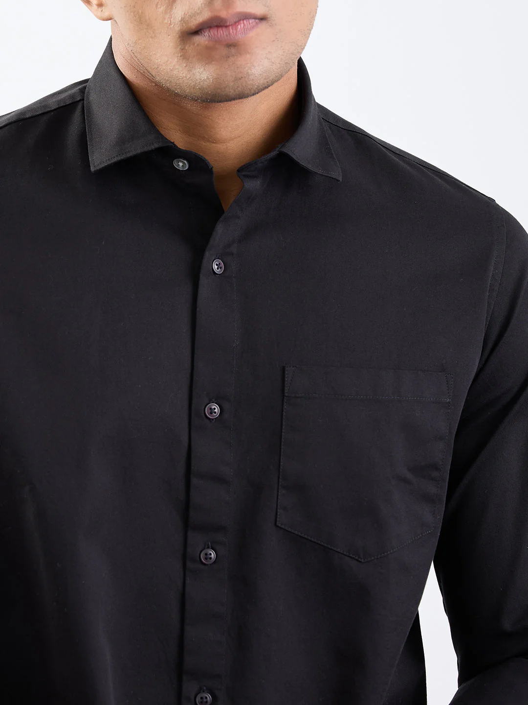 Men Shirt Black Slim Fit - Image 6