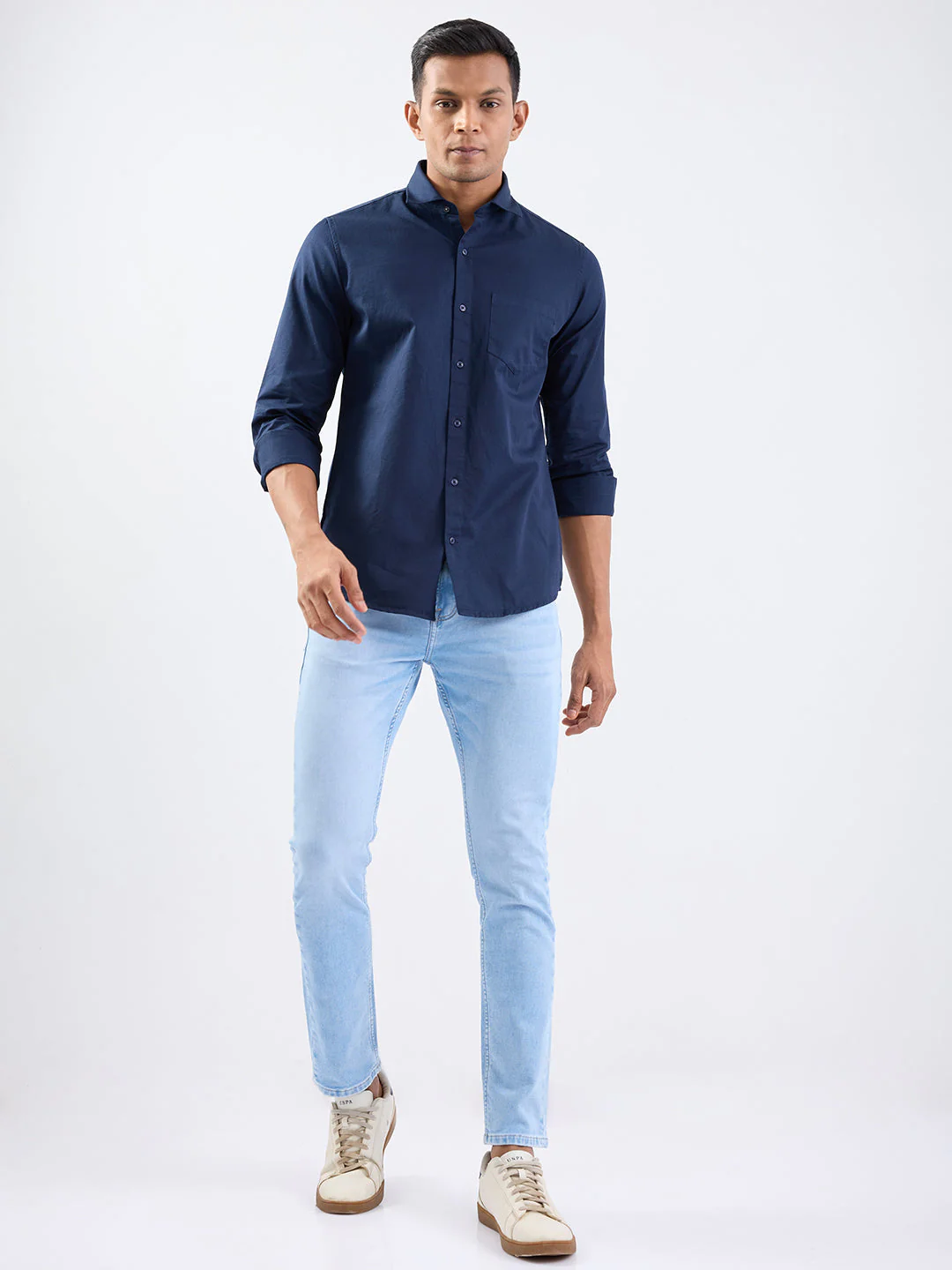 Men Shirt Blue Slim Fit - Image 5