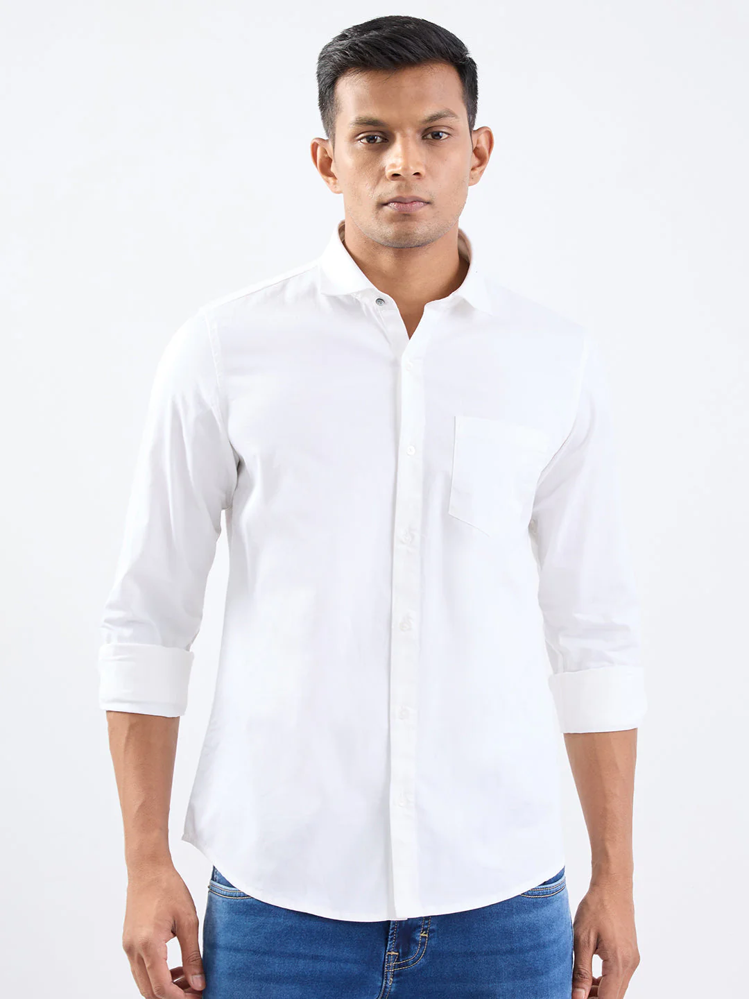 Men Shirt White Slim Fit - Image 2
